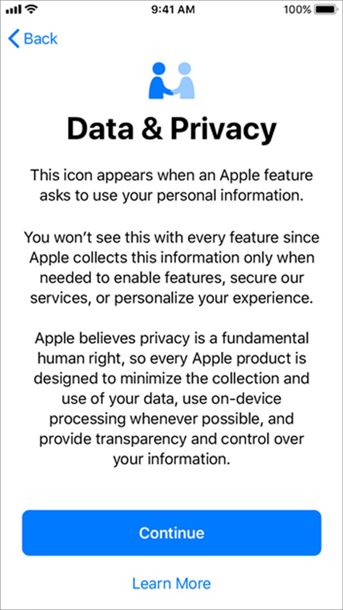 Data Privacy Screenshot